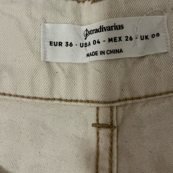 White cream pants with brown lining - Picture 3 of 4